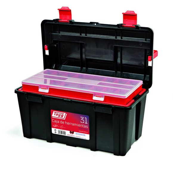 Imagen de CAJA HERRAMIENTAS PLASTICA NEGRA